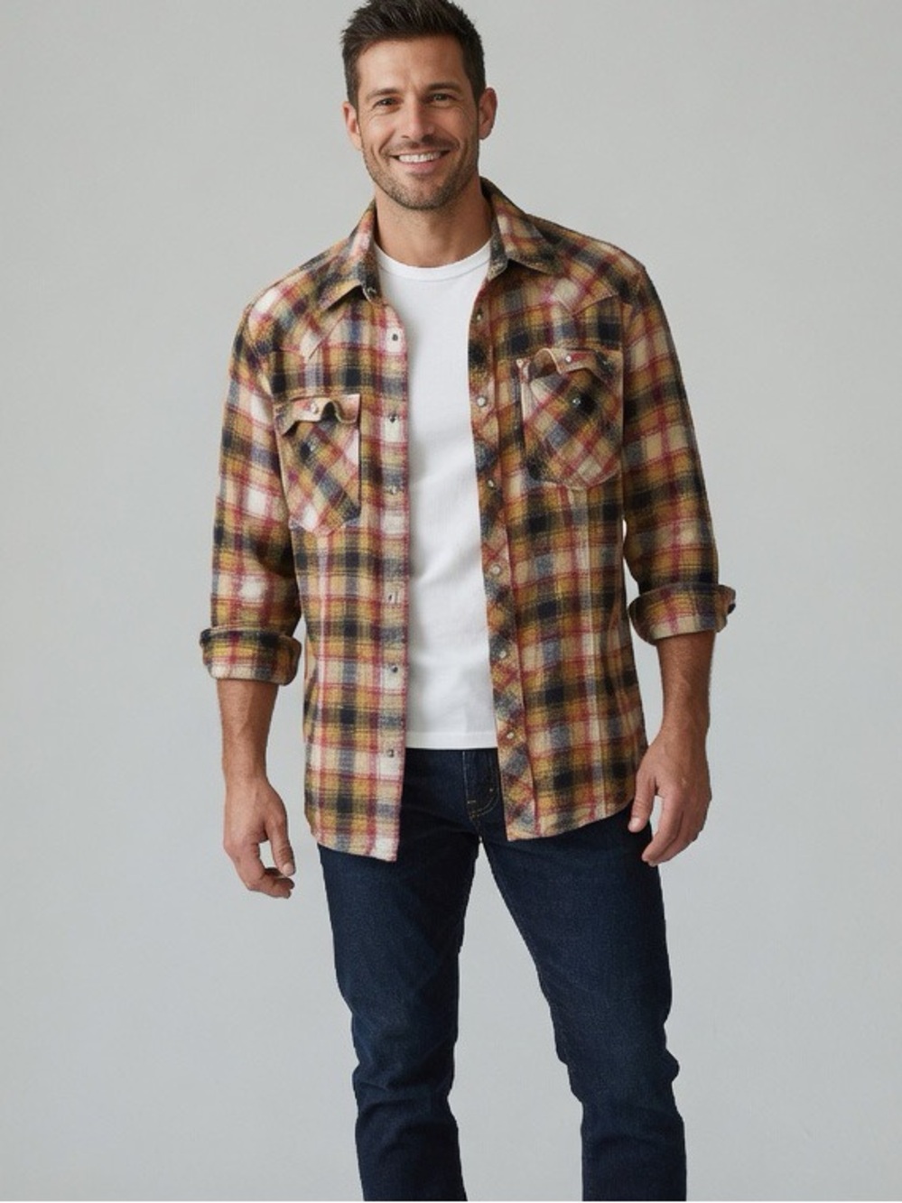 Vintage True Religion Multicolor Plaid flannel western snap front Shirt